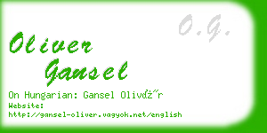oliver gansel business card